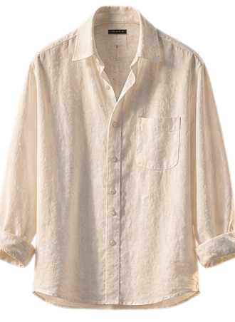 A white linen shirt on a hanger